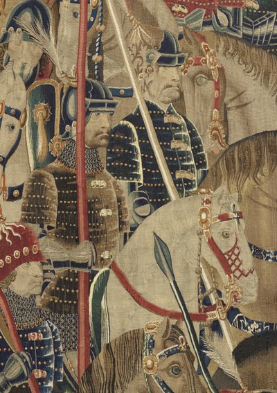 Tapiz que muestra las conquistas del rey Alfonso V de Portugal, Tournai. (detalle) de Flemish School