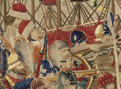 Tapiz que muestra las conquistas del rey Alfonso V de Portugal de Flemish School