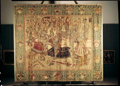 El Torneo, tapiz de telar vertical del taller de Bruselas, c.1497 de Flemish School