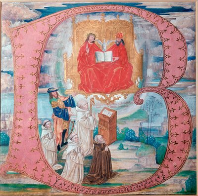 La Santísima Trinidad, letra inicial B (miniatura) de Flemish School