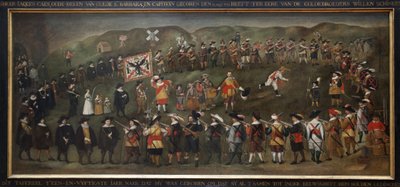 Los miembros de la mermelada de San Barbe de Dunkerque en 1633. Pintura flamenca anónima, óleo sobre lienzo de Flemish School