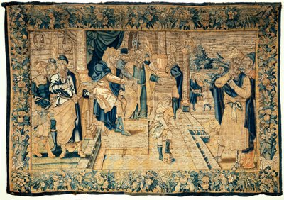 Las colecciones universitarias. Tapiz flamenco. Moisés rompe el cuervo de Faraón. Oudenaarde. 350x510cm. 1550 aprox. de Flemish School