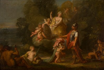 Venus dando armas a Eneas, c.1400-1699 (óleo, lienzo y tabla) de Flemish School