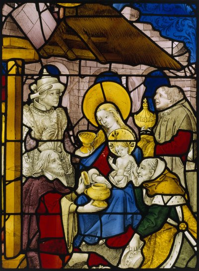 Ventana que representa la Adoración de los Reyes (vidriera) de Flemish School