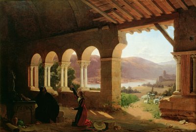 Juana de Arco (1412-31) Consultando con el Ermitaño, sobre la Misión que tiene que Cumplir, en el Ermitaño de Vaucouleurs, 1819 de Fleury François Richard