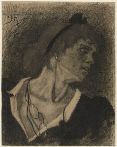 Busto de mujer con un cordón alrededor del cuello de Félicien Rops