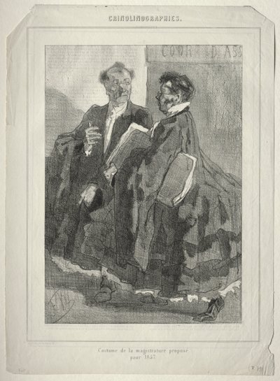 Crinolinografías (Traje de la magistratura propuesto para 1857) de Félicien Rops