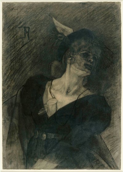 La mujer con lorgnette, c. 1870 de Félicien Rops