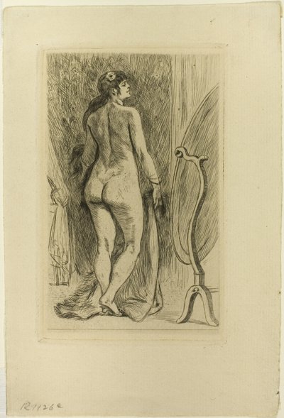 Mujer de pie con piel de Félicien Rops