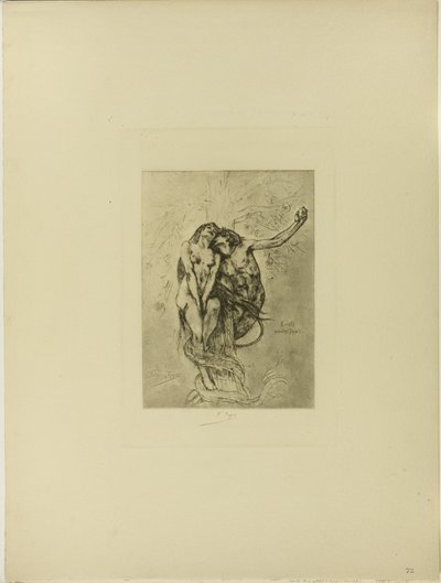 La tentación o la manzana de Félicien Rops