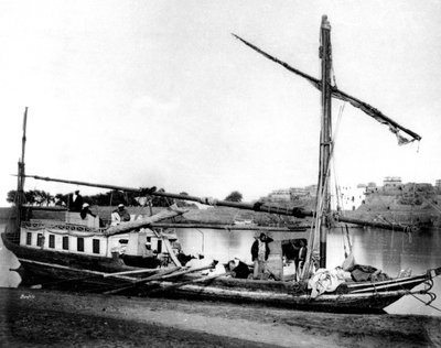 Barco en el Nilo, Egipto de Félix Bonfils
