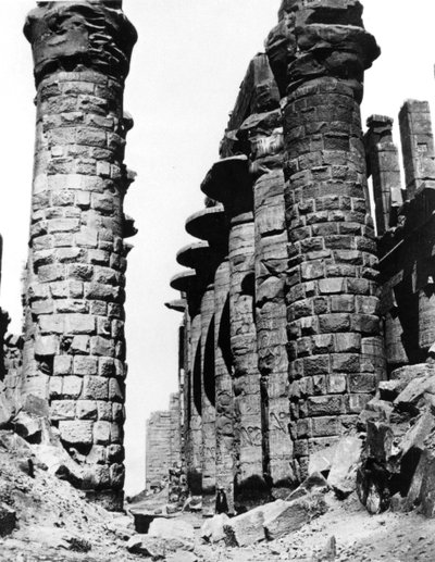 Columnata, sala hipóstila, Egipto, 1878 de Félix Bonfils