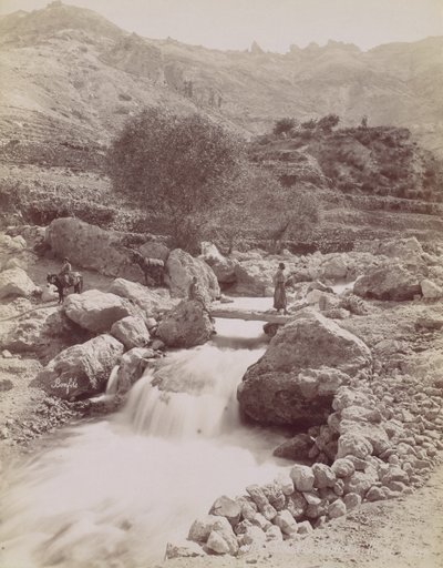 Cous du Kadisha, Monte Líbano, 1860s-80s, impreso ca. 1870 de Félix Bonfils