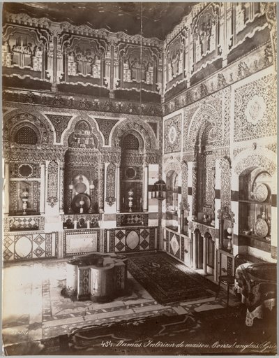 Damasco. Interior de Casa. Cónsul Inglés Siria, entre 1867 y 1899 de Félix Bonfils