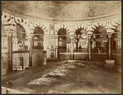 Interior, Cúpula de la Roca, Jerusalén de Félix Bonfils