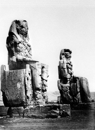 Los Colosos de Memnón, Tebas, Nubia, Egipto, 1878 de Félix Bonfils