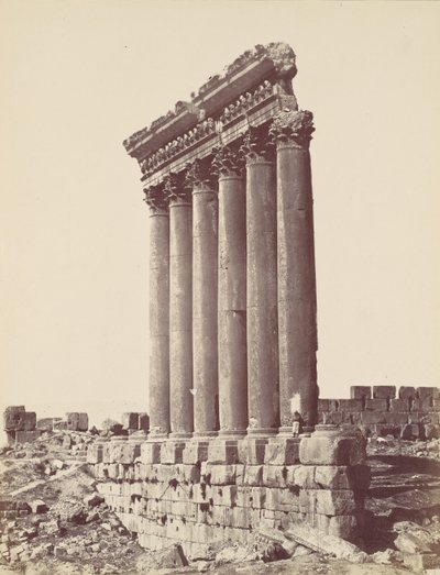 El Templo del Sol en Baalbec, ca. 1870 de Félix Bonfils