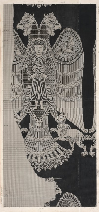 Dibujo esquemático de seda Buyid (1962.264) de Félix Guichert