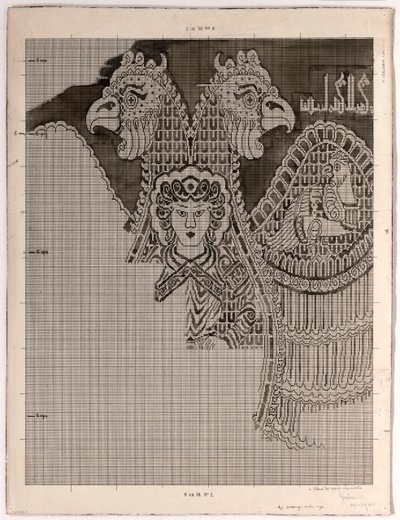 Dibujo esquemático de seda Buyid (1962.264) de Félix Guichert