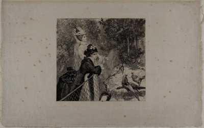 En los Jardines Zoológicos, segundo plato de Félix Henri Bracquemond