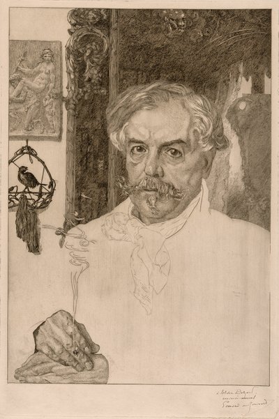 Retrato de Edmond de Goncourt de Félix Henri Bracquemond