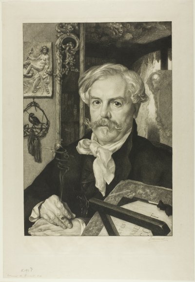 Retrato de Edmond de Goncourt de Félix Henri Bracquemond