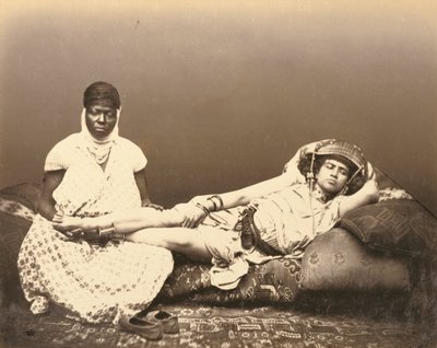 Una Mujer Mora con su Criada de Félix Jacques Moulin