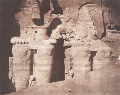 Abo-Sembil, Gran Spéos, Estatuas Colosales vistas de frente Parte Inferior de Félix Teynard