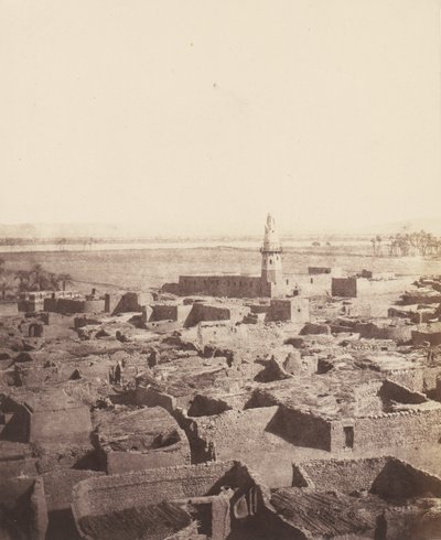 Edfou, Aspecto General de la Ciudad Vista desde la Plataforma Central del Py..., 1851-52, impreso 1853-54 de Félix Teynard