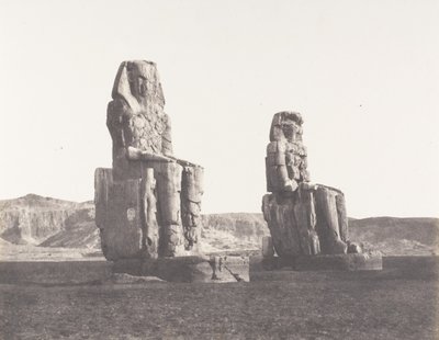 Gournah Tebas, Colosos, el de la derecha, llamado de Memnón, 1851-52, impreso 1853-54 de Félix Teynard