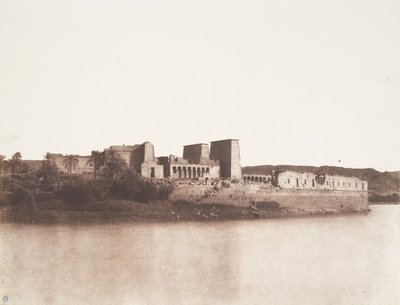 Isla de Fileh Filé, Vista general desde el noroeste en el punto A, 1851-52 de Félix Teynard