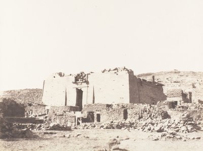 Kalabcheh Talmis, Ruinas del templo - Fachada y Muro de Enceinte de Félix Teynard