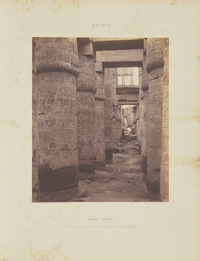 Karnak (Tebas). Palacio - Sala Hipóstila - Vista transversal desde el punto K de Félix Teynard
