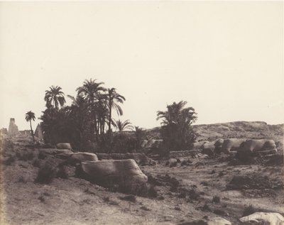 Karnak Tebas, Avenida de Esfinges - Vista General Tomada del Punto G de Félix Teynard