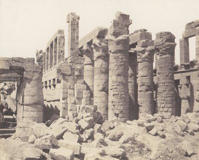 Karnak Tebas, Palacio - Sala Hipóstila - Vista General Tomada del Punto Q, 1851-52, impreso en 1853-54 de Félix Teynard