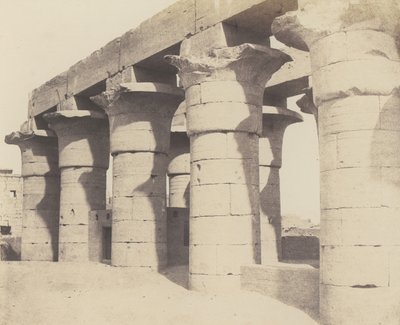 Luxor Tebas. Construcción Central - Gran Columnata de Félix Teynard