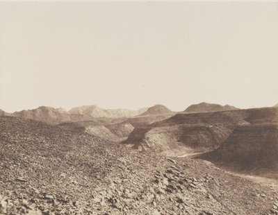 Nubia, alrededores de Ibrim, cadena arábica - Vista de un barranco de Félix Teynard
