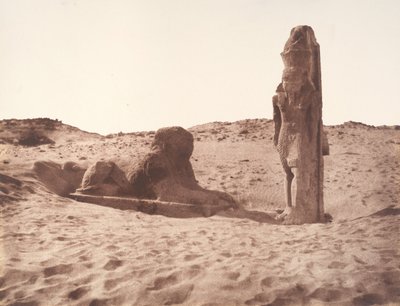 Séboûah, Templo, Coloso y Esfinge de la Parte Izquierda de la Avenida, 1851-52 de Félix Teynard