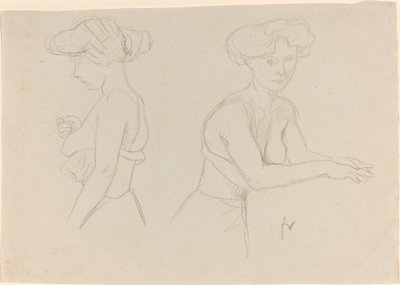 Dos estudios de una mujer vistiéndose, 1890s de Félix Vallotton