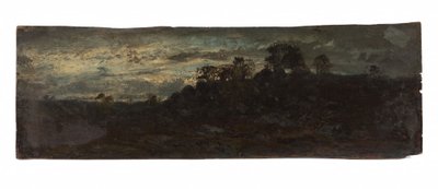 Barbizon, atardecer, 2ª mitad del siglo XIX (óleo sobre madera) de Félix Ziem