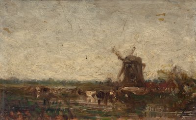 Holanda, el molino, hacia 1853 (óleo sobre papel y lienzo) de Félix Ziem