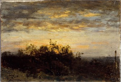 Puesta de sol, entre 1850 y 1860 (óleo sobre madera) de Félix Ziem