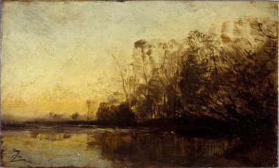 Puesta de sol, entre 1850 y 1860 (óleo sobre madera) de Félix Ziem