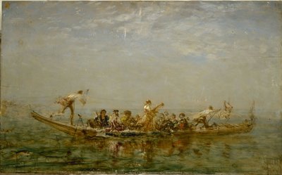 La caïque, entre 1880 y 1890 (óleo sobre madera) de Félix Ziem