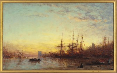 El puerto de Marsella al atardecer, entre 1890 y 1895 (óleo sobre lienzo) de Félix Ziem