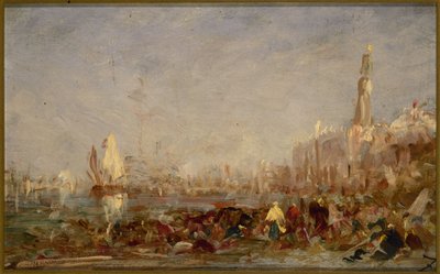 Venecia, 2ª mitad del siglo XIX (óleo sobre madera) de Félix Ziem