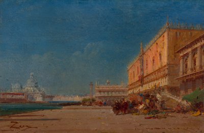 Venecia desde la Riva mirando hacia la Piazzale San Marco de Félix Ziem