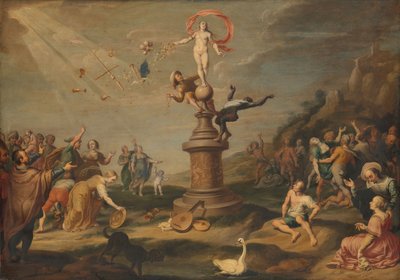 Fortuna otorgando sus dones, c.1645 (óleo sobre tabla) de Floquet or Flocket Simon Flocquet