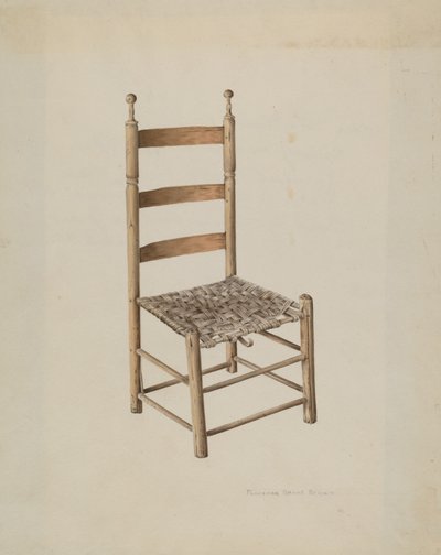 Silla de respaldo de escalera de Florence Grant Brown
