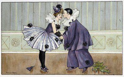 Pierrot y Colombina - dib. por Florence Hardy, principios del siglo XX de Florence Hardy